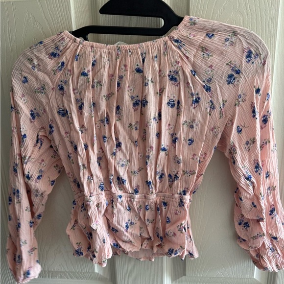 Floral Pink Long Sleeve Kids Top - Picture 2 of 4